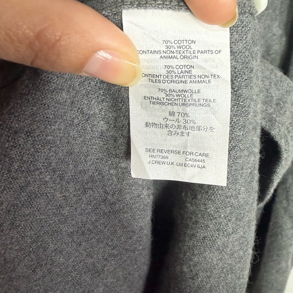 J.Crew Slim Gray Cotton Wool Button Down Shirt Elbow Patch Size L - Picture 5 of 6